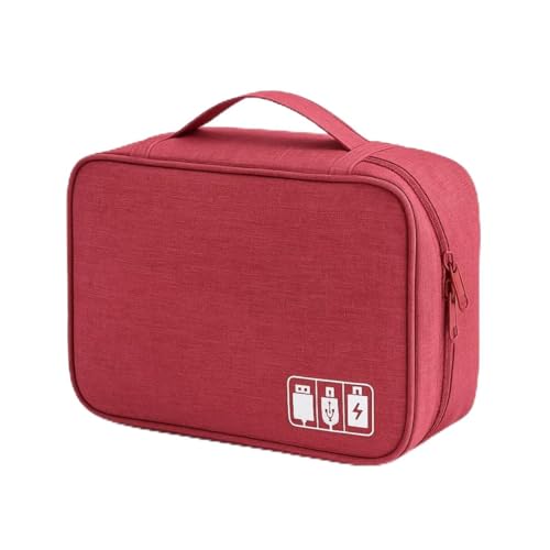 Bolsa Organizadora Para Cabos e Acessórios Eletrônicos Impermeável Estojo Multifuncional para Viagem Mundo F&s (Rosa)