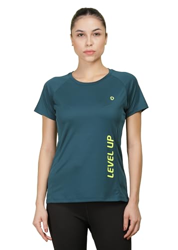 Image of Dollar Women's Polyester Solid Sports Half Sleeve Regular Fit Active Wear Gym Tshirt | Round Crew Neck Breathable T-Shirt for Running Workout and Fitness | Pack of 1