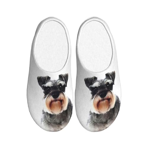 Pantoufles d'hiver antidérapantes EdWal contre les pieds froids peluche schnauzer 39