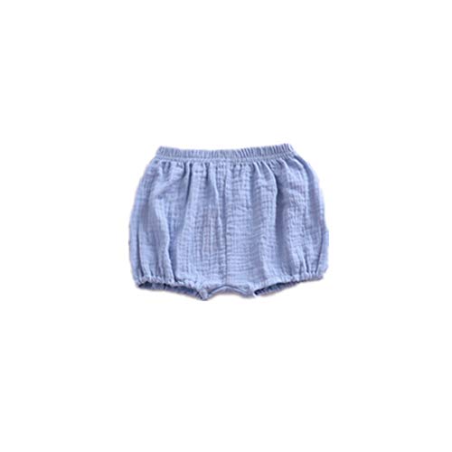 AYIYO Baby Shorts Infant Kids Girl Soild Cotton Linen Blend Soft Ruffle Bloomer Pants 0-3T Toddlers (Blue, 3-6 Months)