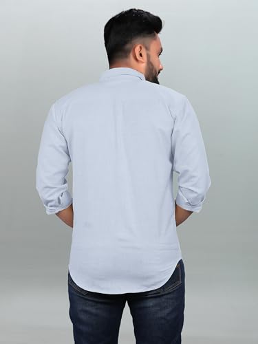 Image of Men Regular Fit Solid Spread Collar Casual Shirt