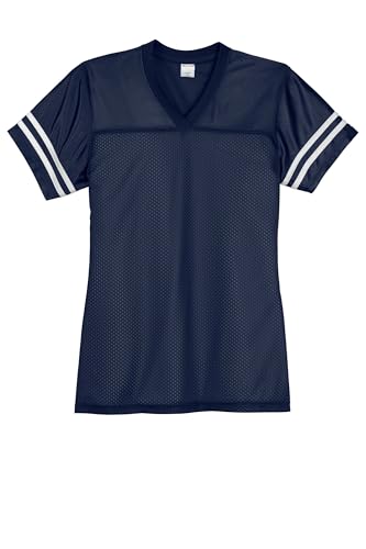 SPORT-TEK Women's PosiCharge Replica Jersey LST307, True Navy/White, Large