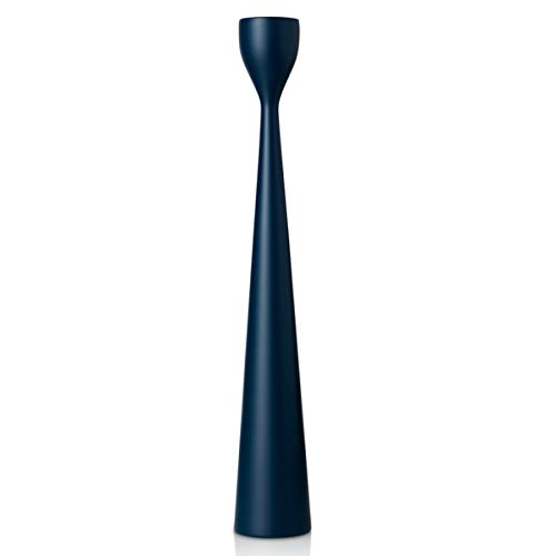 Rolf - Candelabro (Madera de Haya, 38 cm), Color Azul Oscuro