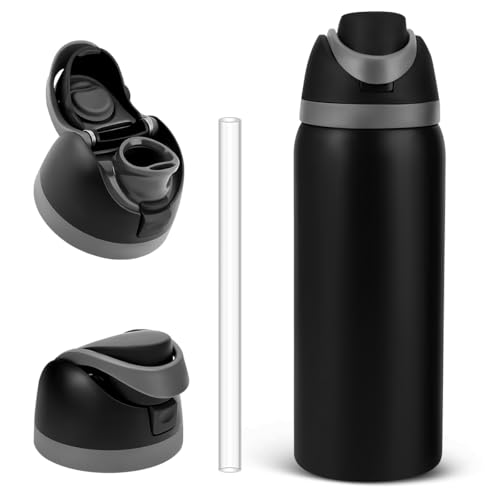 Opiniones de Termo negro que puedes comprar esta semana. 44 MOYAC Termos para Agua 32oz/946ml, Mantenga el Frío y el Calor, Gran Capacidad, Prueba de Fugas, con Popote y Asa, Botella de Agua de Acero Inoxidable para Deportes y Viajes...