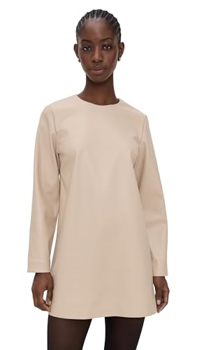 cream leather dress LE BOP Women's Ophelia Faux Mini Dress, Sand, XS : Clothing, Shoes & Jewelry Thigh High Slit Trim Fit Black Mens 28 29.5 31 Length Shoe size:15