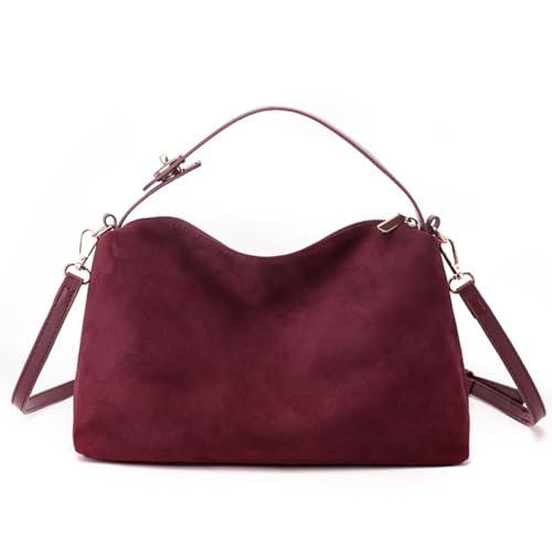 Slouchy Shoulder Bag Suede Soft Hobo Crossbody Bag with Adjustable Retro Y2K Shoulder Purse Vegan Handbag