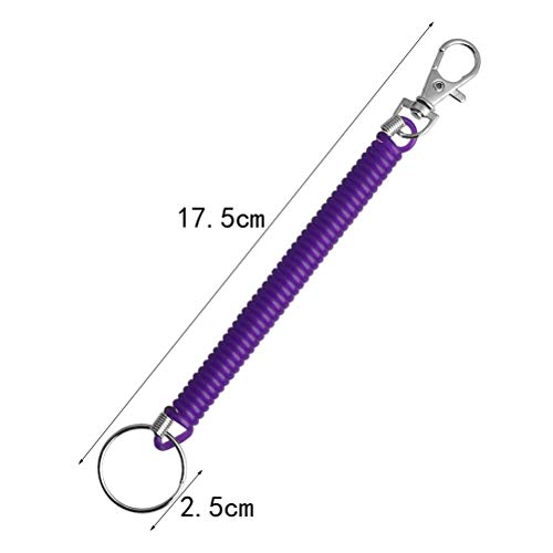 pengxiaomei 12 Pieces Stretchy Spiral Keyring, Colourful Plastic Keychain Springs Key Holder Extending Retractable for School, Work, 6 Colors