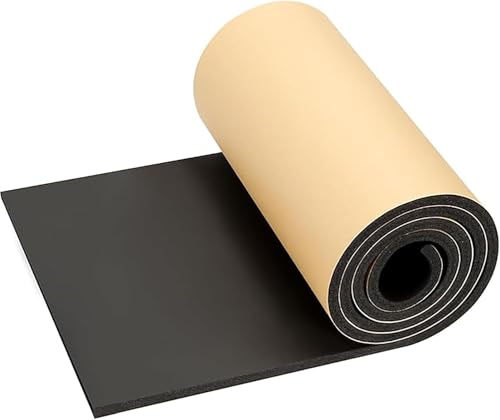 1x10M Black Waterproof Damping Mat for Floor/Wall, Self-Adhesive Sound Proof