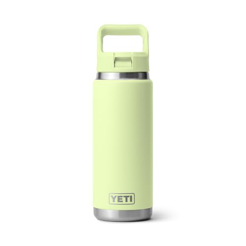 Image of YETI Rambler 26 oz Bottle, Vacuum Insulated, Stainless Steel with Color Matching Straw Cap