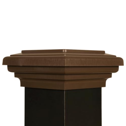 Atlanta Post Caps 4x4 Brown Flat Post Cap Most Common fits (3.5"x3.5" up to 3.75"x3.75") Pressure Treated Post. Newel Newport Top for Outdoor Fences, Mailboxes & Decks. UV Stable Polymer