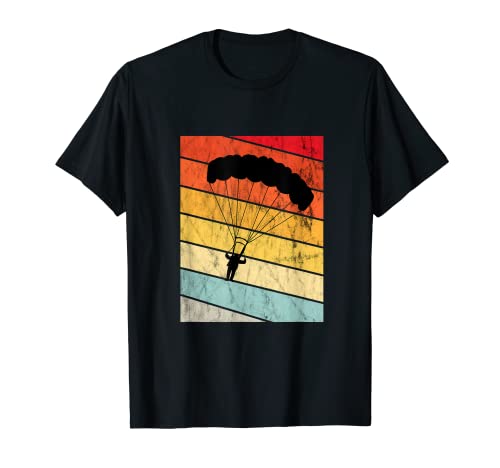 Paracaidismo Vintage Retro Atardecer Paracaidismo Paracaidismo Camiseta