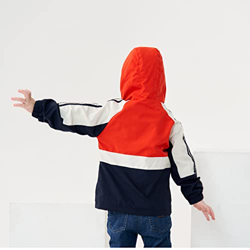 Image of Volunboy Toddler Boys Windbreaker Casual Outerwear Kids Lightweight Zip Hooded Jacket Baby Cute Dust Coat