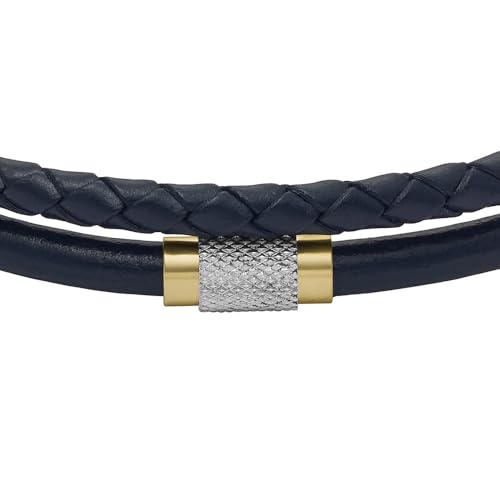 Fossil Herrenarmband All Stacked Up mehrreihig Leder dunkelblau, JF04703998 – Ansicht 2