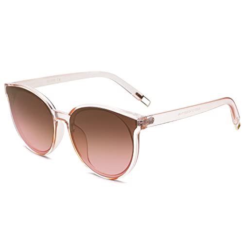 SOJOS Fashion Round Sunglasses for Women Men Oversized Vintage Shades SJ2057