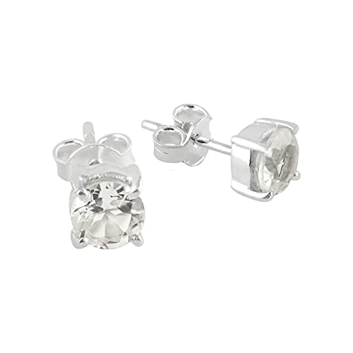 Starborn Faceted Danburite Post Earrings in Sterling Silver2