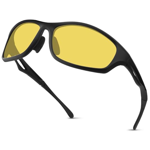 Night Driving Glasses for Men Women Anti Glare HD Polarized Yellow Tinted Night Vision Glasses for Driving