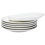 Vikko Dinner Plate, Set of 6 White Plates, 9 Inch Ceramic Dinner Plates Set, Stackable Dinner Plates for Every Day and Special Occasion, Restaurant Style, Dishwasher Safe, Microwave Safe