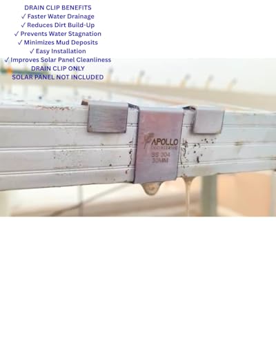 Image of Apollo SS304 Solar Panel Drain Clip | Stainless Steel Auto Water Drain Clip for Solar Panel Frame | Check Frame Thickness Before Order | Prevent Water Stagnation, Dark Spots & Fire Risk (40mm)