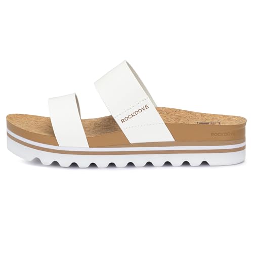Image of RockDove Women's Isla Lift Platform Slide Sandals with Cushioned Arch Support and Soft Dual Straps