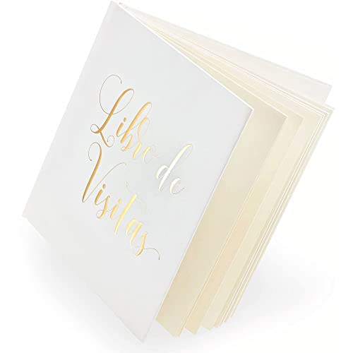 Miniatura 6 de Plantvibes Libro De Visitas Spanish Version Para Bodas, Bautizos O Fiestas De Cumpleaños, 72 Páginas, Tapa Dura, Libro De Visitas Vintage Ideal Como Libro De Visitas