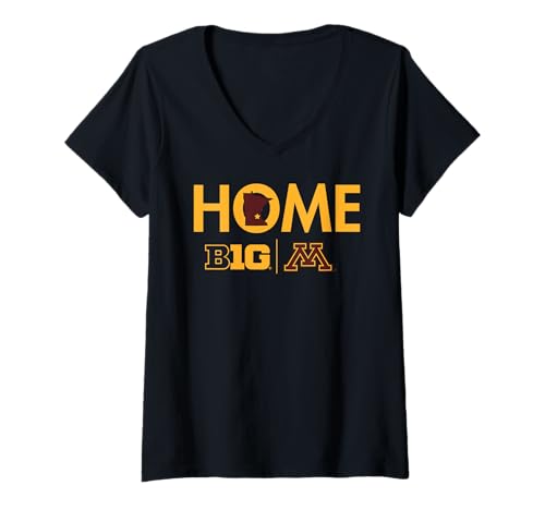 Womens Minnesota Golden Gophers Big 10 Home Logo V-Neck T-Shirt