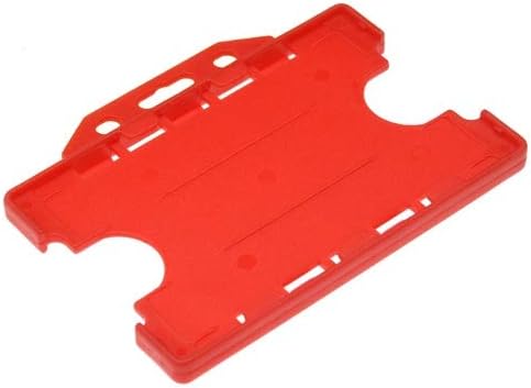 Identity-Plus: Red Open Faced Dual Double Sided Landscape ID Card Holder (100)
