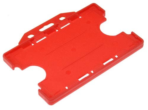 Identity-Plus: Red Rigid Open Faced Landscape ID Card Badge Pass Holder - View #7