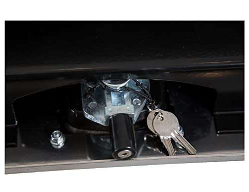 Image of Buyers Products 1704710 Black Steel Underbody Truck Box With Silver Polished Stainless Steel Door, 24 x 24 x 48 Inch, Made In The USA, Truck Tool Box Organizer With Storage, Job Box For Work Truck