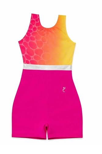 Image of IKAANYA Girls Unitard or Biketard for Gymnastics, Dance, Acrobatics or Swimming (Ages 3-15)