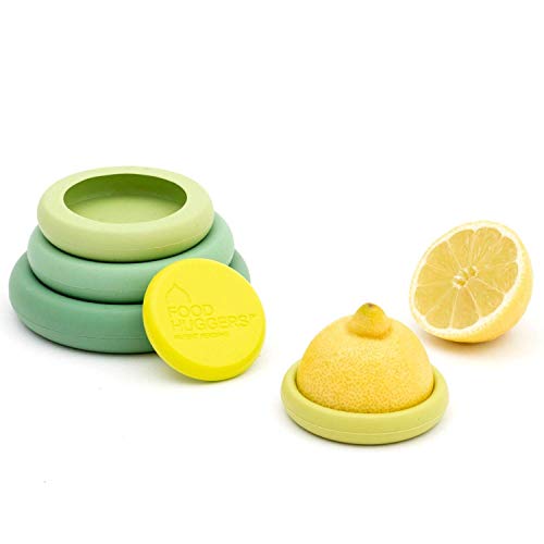Food Huggers 5Pc Reusable Silicone Food Savers | Bpa Free & Dishwasher Safe | Fruit & Vegetable Produce Storage For Onion, Tomato, Lemon, Banana, Cans & More | Round, Sage Green #TOP6