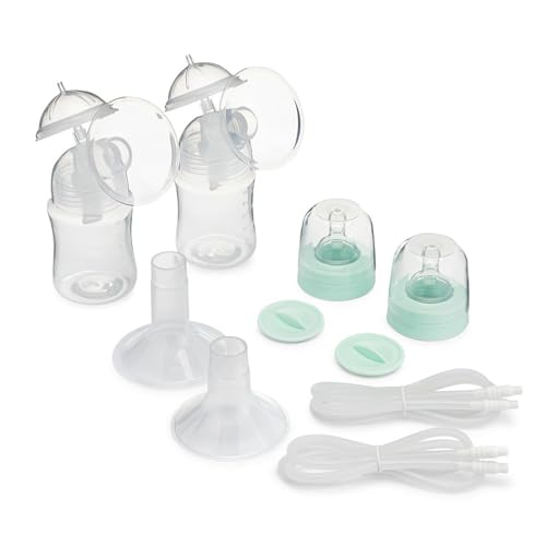 Image of Motif Medical Duo Double Breast Pump Replacement Parts - Resupply Kit w/Milk Storage Containers, Bottle Caps, Bottle Nipples, Tubes, Disks, Connectors & More - Safe Easy-to-Use Breast Pump Kit