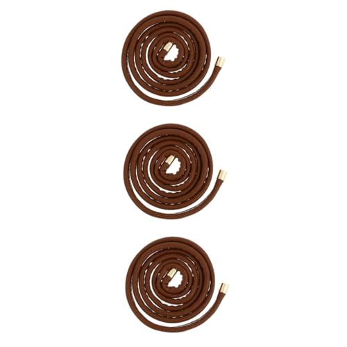 HAPINARY 3piezas Cinta Para Cabello De Pu Cuero Ajustable Alambre Para Coletas Accesorios Para Cabello Color Pardo