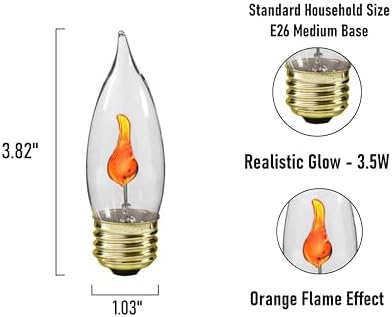 Creative Hobbies® 10J Flicker Flame Light Bulb -Flame Shaped, E26 Standard Base, Flickering Orange Glow - Box of 5 Bulbs image 4
