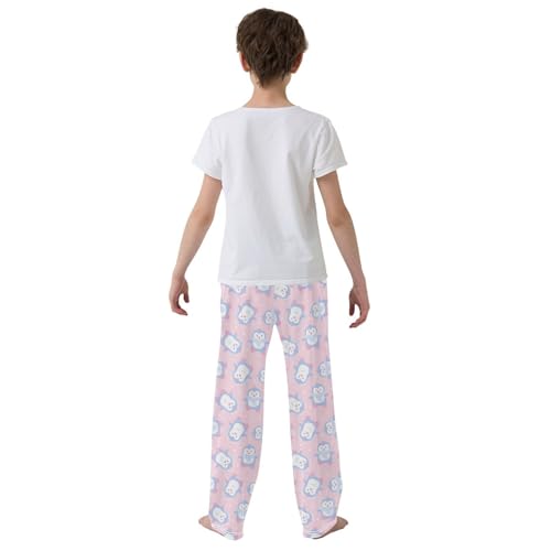 ZZXXB Cartoon Penguin Boys Long Pants Soft Trousers Elastic Waist Kids Lounge Bottoms with Pockets S-XL3