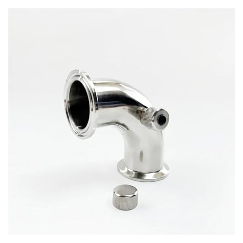 HJBFZZBD Sanitary clamp 1.5" (38mm) FlangeOD50.5mm Sanitary Tri-Clamp 90-Degree Pipe With Middle Nipple And Electronic Thermometer, Stainless Steel 304 Home brewing(Without Thermometer)