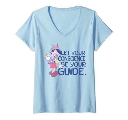 T-shirt col en V Disney Pinocchio parfait pour un look décontracté chic