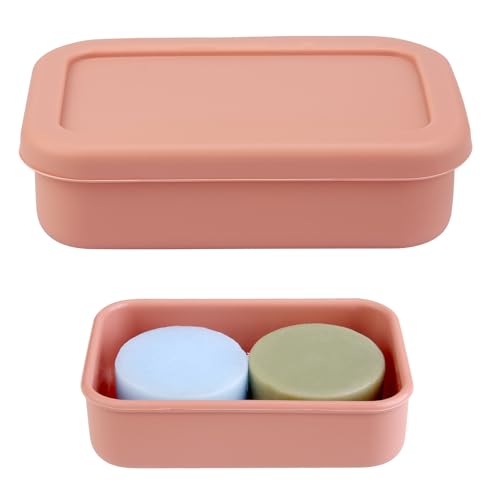 TITATI Récipient à savon de voyage, étui à savon de voyage pour Dr. Squatch, porte-savon carré en silicone avec plateau de drainage, étui portable pour barre de shampooing pour douche, voyage,
