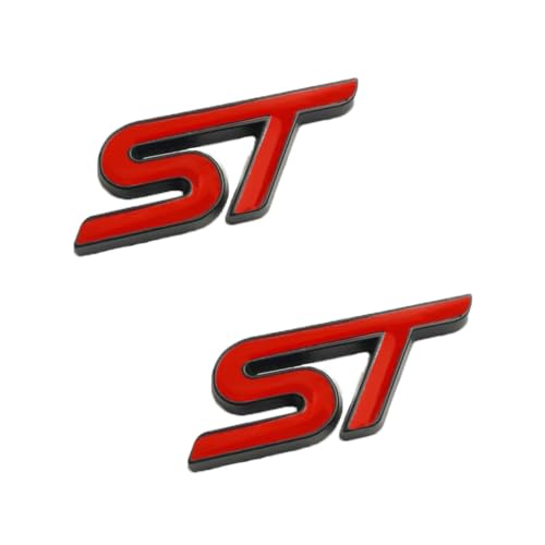 2 X Alliage 3D St calandre Logo,Chrome Voiture Emblème Autocollant,autocollants décoratifs en métal ST pour calandre avant de voiture,St de Coffre Emblème...