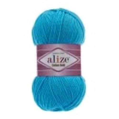 Image of 55% Cotton 45% Acrylic Alize Cotton Gold Yarn 1 Skein /Ball 100 gr 360 yds (16 - Ocean)