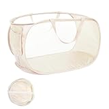 JYXNU Portabiancheria Pieghevole Pop Up Cesto Lavanderia a Rete con Manici e Tasca Laterale Cesta Panni Sporchi Grande Capacità per Vestiti e Giocattoli Casa 60x34x34cm