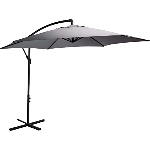QYYZTQY Dark Grey Cantilever Garden Parasol Outdoors Furniture Shade Patio Umbrella
