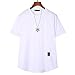 Ying Décontractées Chemises Homme Été Basique Col Rond Ample Homme T-Shirt Moderne Simplicité Mode Couleur Unie Homme Manches Courtes Quotidien Décontractée Respirant Shirt A-White L