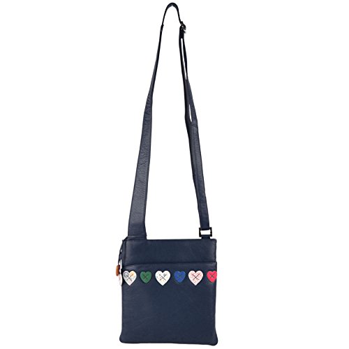 Sac à bandoulière pour femme Mala Leather finitions bleu marine chic