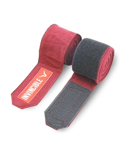 Image of Invincible Mexican Style Semi-Stretch Hand Wraps (Maroon, 2.5 Meter)