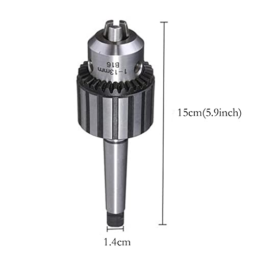 Super Heavy Duty 1/2"(1-13mm) Drill Chuck with Chuck Key and MT2 Shank | Morse Taper Arbor #2 (B16)