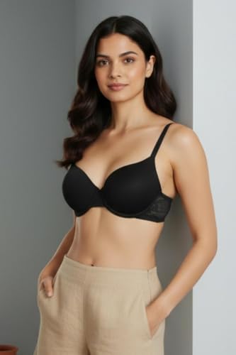Image of Zivame Beautiful Basics Padded Wired Medium Coverage T-Shirt Bra, Anthracite