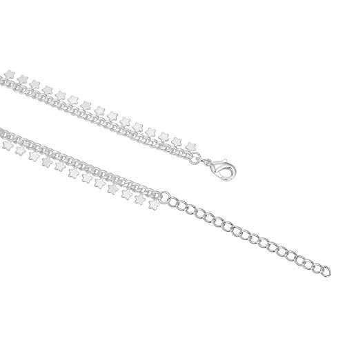 Image of PAVOI 14K Gold Plated Anklet for Women - Trendy Link Chain Ankle Bracelet Summer Jewelry - Boho Dainty Anklets with Cubic Zirconia, Beaded, Evil Eye, Star, Station, Pearls Adjustable Gold Jewelry