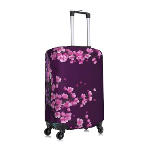 Purple Plum Butterfly Print Luggage Suitcase Covers Elastic Washable Luggage Protector Luggage Covers For Suitcase3