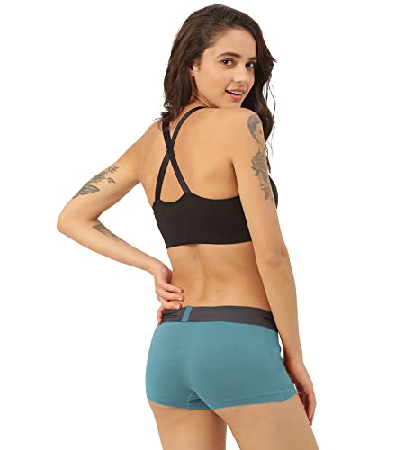 Image of FREECULTR Antibacterial Micro Modal Boy Shorts for Women | Long Panty | Boxer for Girls- Pack of 3 (Bourbon Yellow, Martini Blue, Trippy Violet)