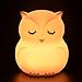 Tekemai luz nocturna infantil, luz quitamiedos, Lámpara de Noche, lámpara quitamiedos portátil y USB recargable, lámpara infantil LED multicolor con mando, luz bebe Silicona suave y lavable - Búho